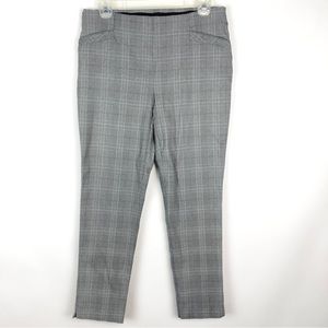 Van Heusen High Rise Gray Plaid Office Slim Short Pants Stretch